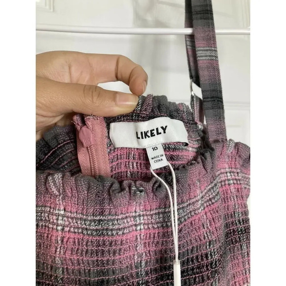 Likely Paretti Plaid maxi tier dress size 10 - Picture 10 of 12